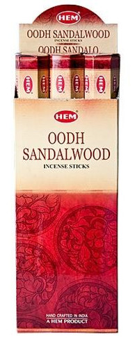 Hem Incense Hem Oodh-Sandalwood Incense 20 Stick Packs 6/Box