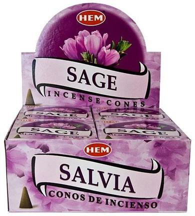 Hem Incense Hem Sage Cones 10 Cones Pack 12/Box