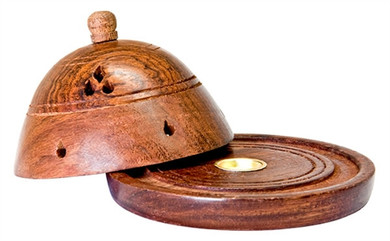 Wooden Dome Cone Burner 6"D, 4"H