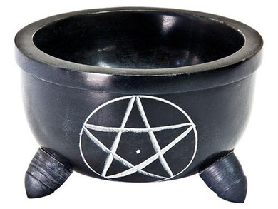 Style elytS Black Soapstone Pentacle Charcoal Burners 4D, 2.25H