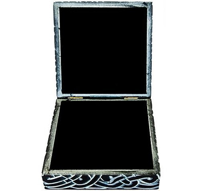 Style elytS Om with Celtic Knot Black Soapstone Box 5x5