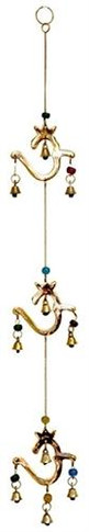 Style elytS 3 Om String Bells Brass Windchime 33H