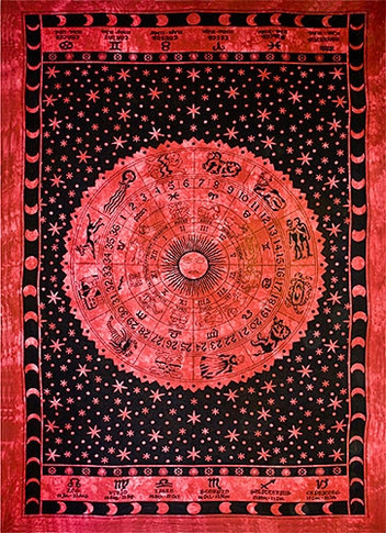 Astrological Tapestry 74"x 102" (Red)