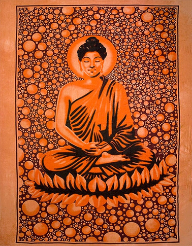 Buddha Tapestry 84"x 103" (Orange)