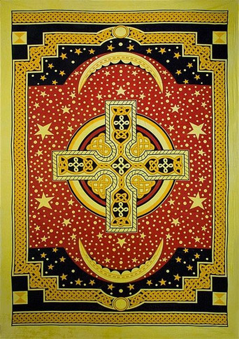 Style elytS Celtic Cross Tapestry 72x 105 Yellow