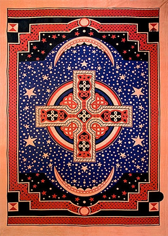 Celtic Cross Tapestry 75"x 105" (Red)