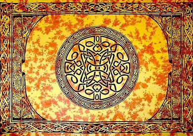 Style elytS Celtic Mandala Tapestry 72x 108 Yellow