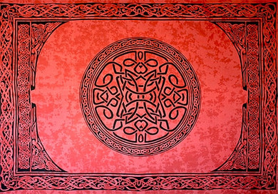 Celtic Mandala Tapestry 72"x 108" (Red)