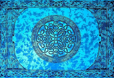 Style elytS Celtic Mandala Tapestry 72x 108 Turquoise