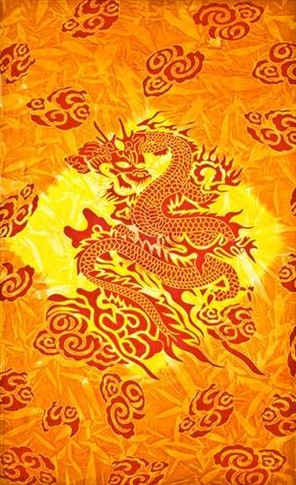 Style elytS Dragon Tapestry 69x 108 Orange