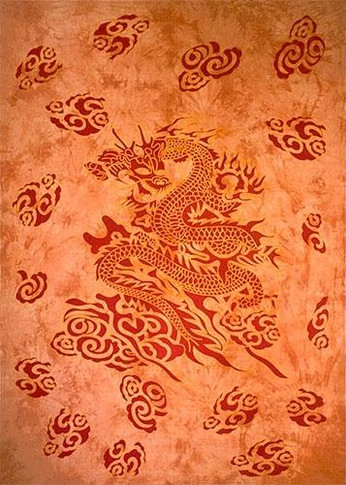 Style elytS Dragon Tapestry 72x 108 Red