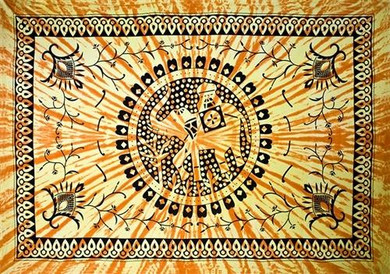 Style elytS Elephant Mandala Tapestry 74x 106 Yellow