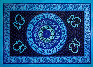 Style elytS Om Mandala Tapestry 74x 103 Turquoise