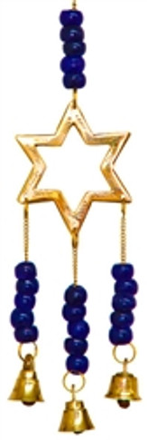 Star Brass Wind Chime With Beads 9"L