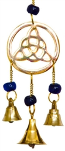 Triquetra Brass Wind Chime With Beads 9"L