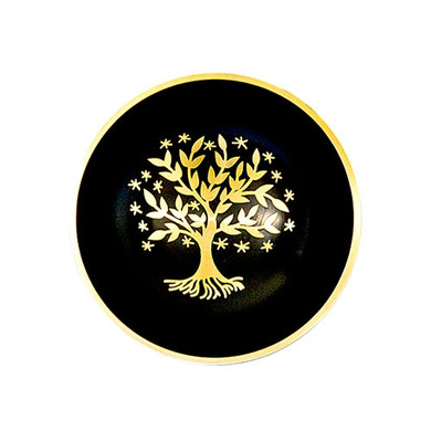 Tree of Life Brass Tibetan Singing Bowl - Black 4"D