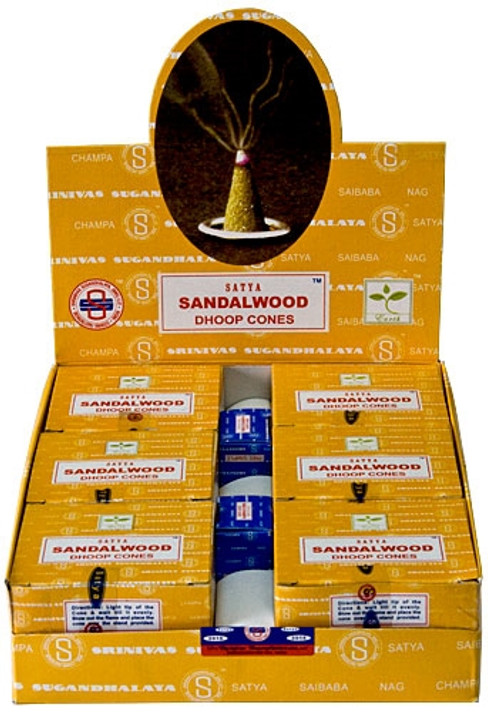 Satya Sandalwood Cones 12 Cones Pack (12/Box)