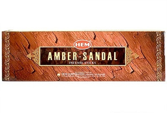 Hem Amber-Sandal Incense 8 Stick Packs (25/Box)