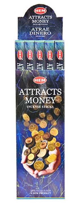 Hem Attracts Money Incense 8 Stick Packs (25/Box)