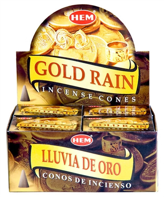 Hem Gold Rain Cones 10 Cones Pack (12/Box)