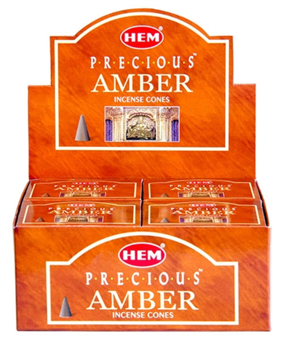 Hem Precious Amber Cones 10 Cones Pack (12/Box)