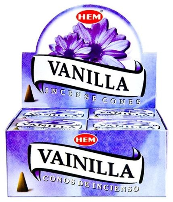 Hem Incense Hem Vanilla Cones 10 Cones Pack 12/Box