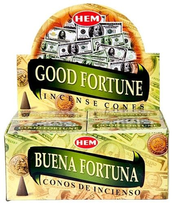 Hem Incense Hem Good Fortune Cones 10 Cones Pack 12/Box