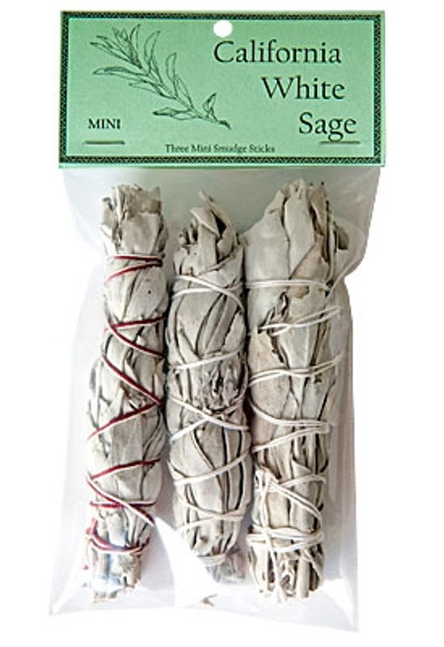 California White Sage Smudges 4"L Mini (Long Style) (Pack of 3) California White Sage Smudges 4"L Mini (Long Style) (Pack of 3)