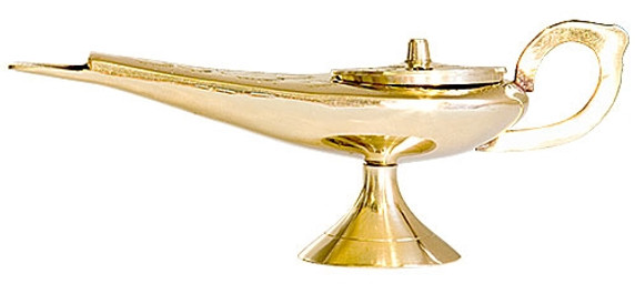 Brass Aladdin Lamp 6"L