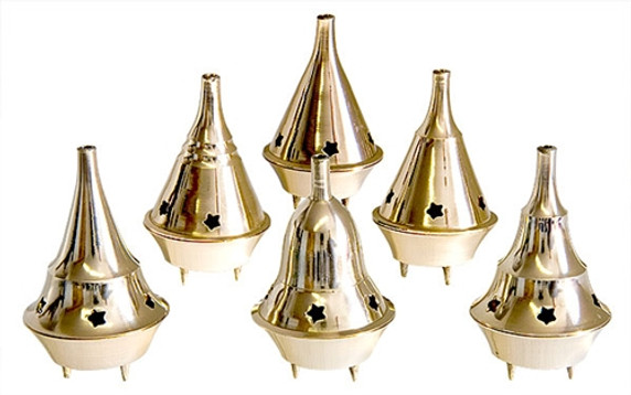 Brass Cone Burners 3.5"H (Set of 6)
