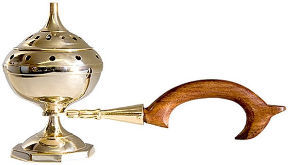 Brass Handle Censer Burner 7"H