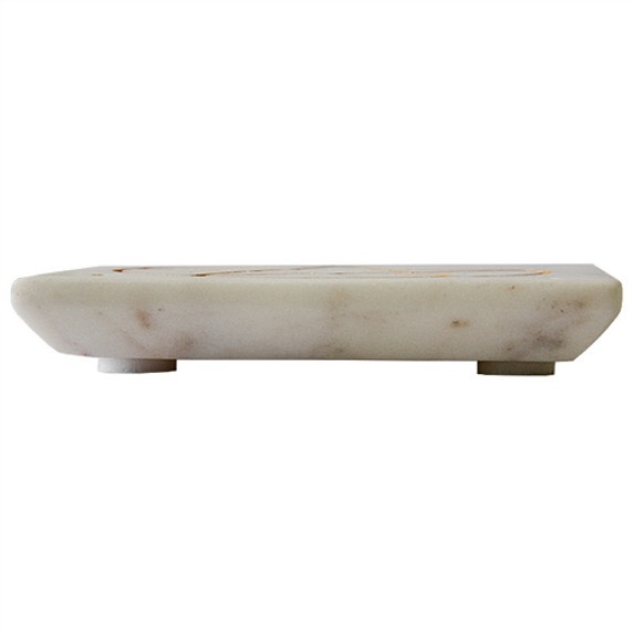 White Soapstone Flower of Life Incense Burner 4"x 4"