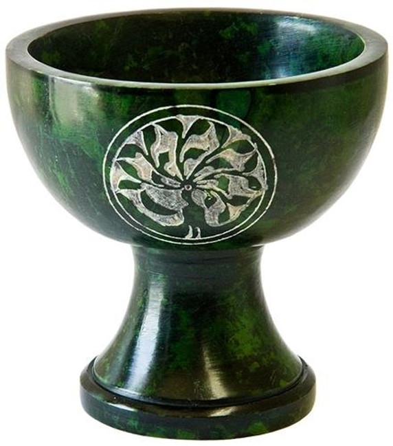 Style elytS Green Soapstone Tree of Life Charcoal Burner 4D, 4H
