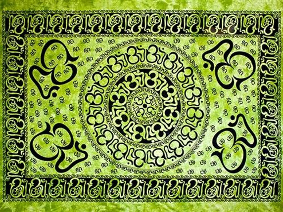 Style elytS Om Mandala Tapestry 74x 103 Green