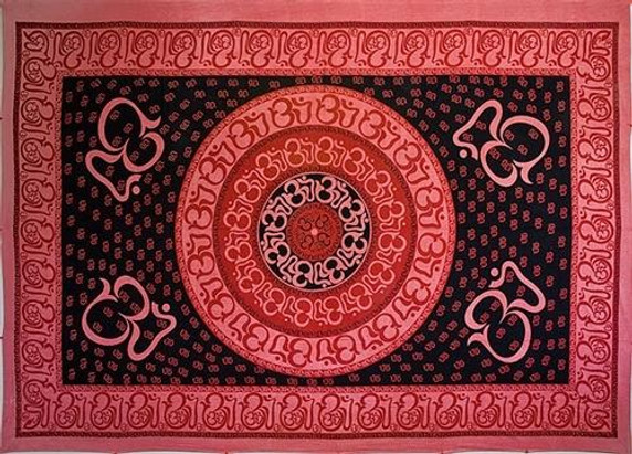 Style elytS Om Mandala Tapestry 74x 103 Red