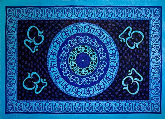 Style elytS Om Mandala Tapestry 74x 103 Turquoise