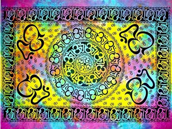 Style elytS Om Mandala Tapestry 69x108 Tiedye