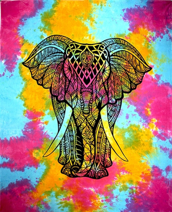 Elephant Tapestry 69'x108' (Tiedye)