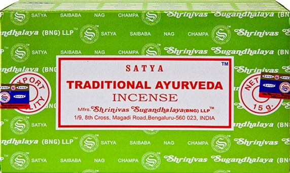Satya Traditional Ayurveda Incense 15 Gram Packs (12/Box) Satya Traditional Ayurveda Incense 15 Gram Packs (12/Box)