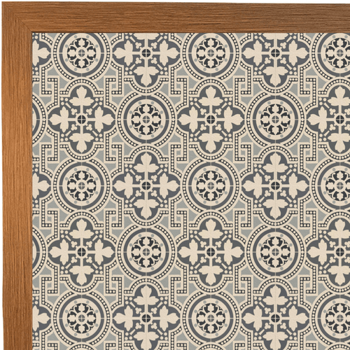 Arabesque lap tray with wood frame, close up