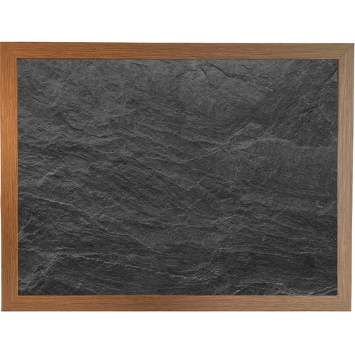 slate black lap tray with wood frame