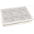 smoke grey lap tray with cream frame and a cream cushion