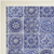 Seville blue lap tray with cream frame, close up