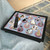 Cats on Mats blue lap tray with black frame