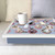 Cats blue lap tray with cream frame and blue cushion