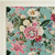 Botanicals turquoise lap tray with cream frame, close up