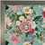 Botanicals turquoise lap tray with silver frame, close up