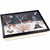 winter woodland animal  lap tray with a black frame and a cream cushion