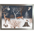 Winter woodland animals Christmas lap tray with a silver frame