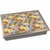 Koi Fish and Lotus Flower lap tray with silver frame and grey cushion